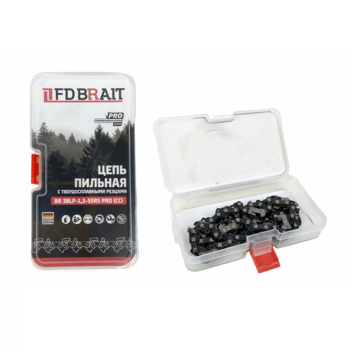 Цепь пильная BR 3/8LP-1,3-55RS PRO(CC) (Победит) ФУТЛЯР 50шт/кор